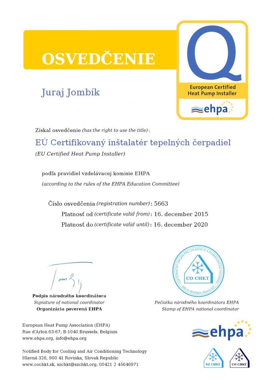 EHPA European Certified Heat Pump Installer